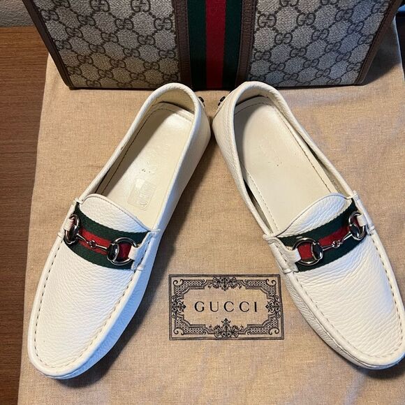 Gucci Web Horsebit Loafers - Picture 4 of 12